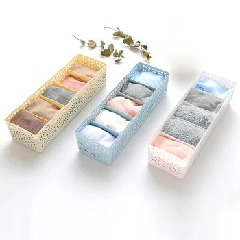

5Grid wardrobe basket Storage Box Organizer Women Men Socks Bra Underwear panier de rangement armoir Plastic Container Organizer