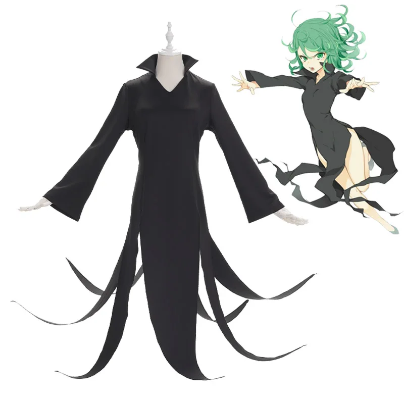 Аниме One Punch Man Tatsumaki костюм для косплея готическое платье Одежда девочек костюмы