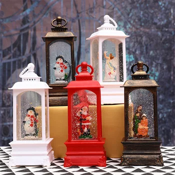 

Novelty Children Music Box Christmas Lamp Snowflake Flying Portable Lantern Room Night Light Home Ornaments for Xmas Gift