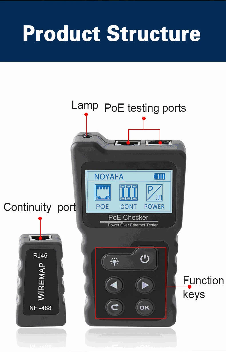 TISHRIC NSS-468A LAN Network Cable Tester Tester Cable Tester RJ45 RJ11 Crimper Pliers Portable Lan Cable Tester Network Tester