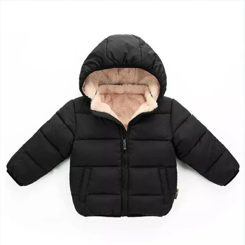Хлопковый пуловер с капюшоном и длинными рукавами для новорожденных мальчиков и девочек, с капюшоном и ушками, топы, теплая одежда, пальто - Цвет: black