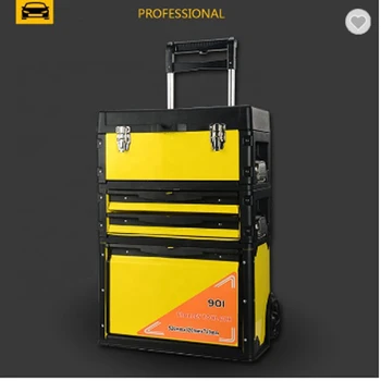 

Popular plastic Handle Toolbox Tool box trolley divide into three storage boxes