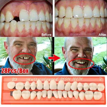 

28Pcs Resin Teeth Model Durable Dentures Universal False Teeth Dental Material Teeth Teaching Model Dedicated Teeth