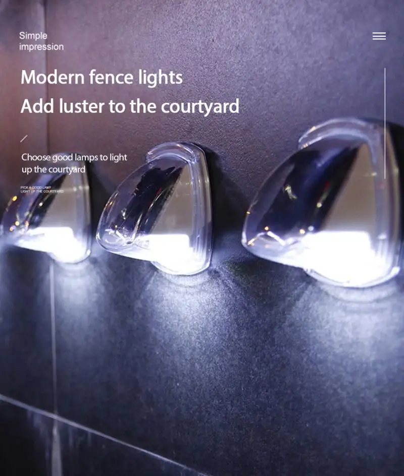 

Светодиодный уличный светильник на солнечной батарее, водонепроницаемое наружное украшение для балкона и сада, супер яркая настенная лампа для помещений, лампа для ворот, 2 шт.