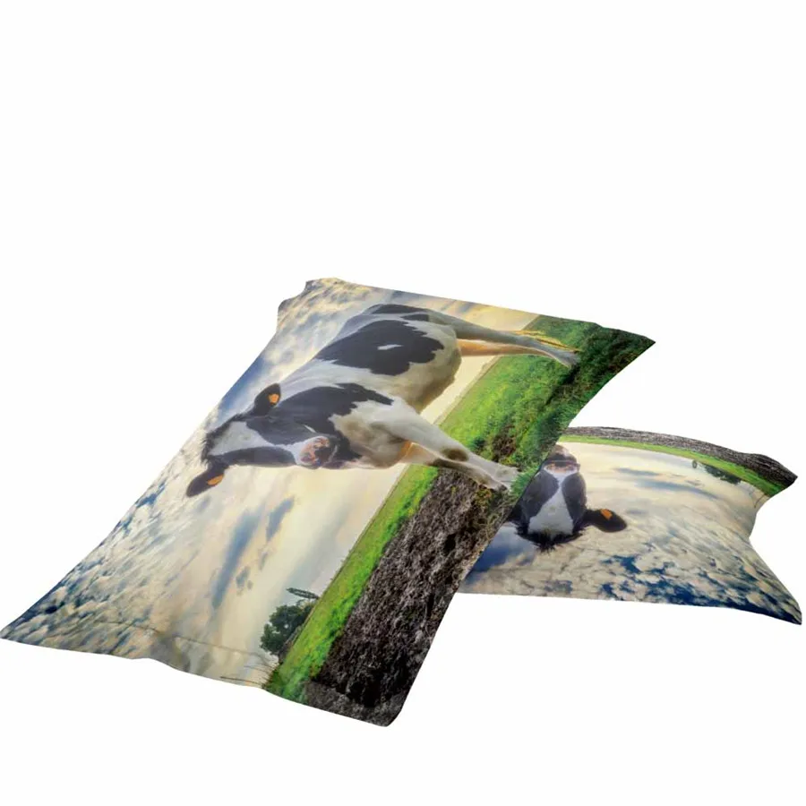 HELENGILI 3D Bedding Set Cow Print Duvet Cover Set Bedclothes with Pillowcase Bed Set Home Textiles #COW24