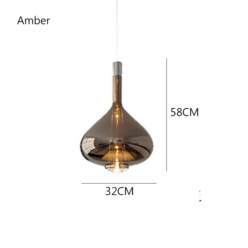 Amber Скандинавский дизайнерский художественный красочный светодиодный подвесной светильник s светильник ing Лофт стеклянная длинная линия подвесной светильник для ресторана внутренний декоративный светильник - Цвет корпуса: Amber