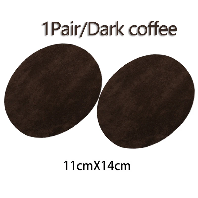 Dark coffee 2 шт джинсовый овал патч утюг на патчи ремонт колено джинсовые Патчи DIY рубашки одежда наклейки для одежды аксессуары - Цвет: Dark coffee
