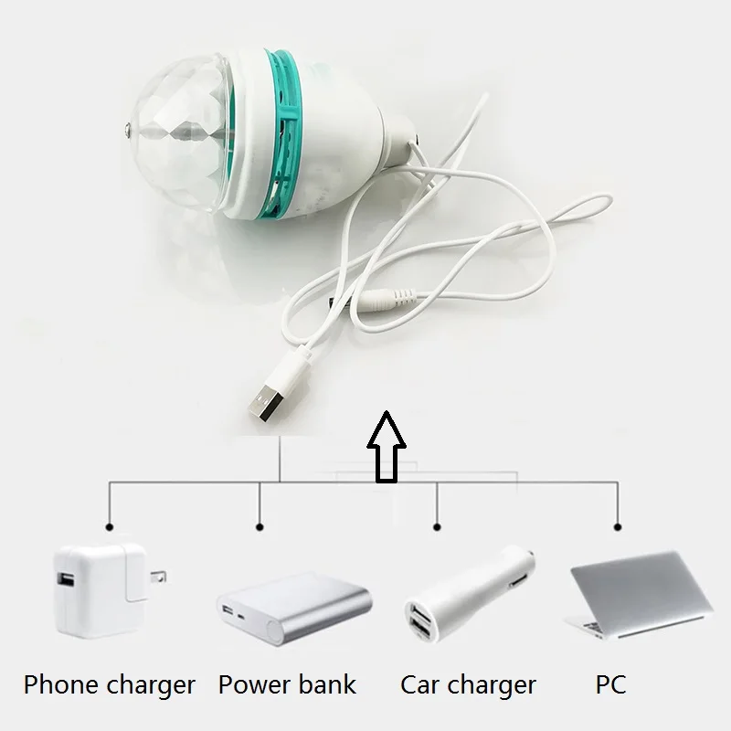 5 в Usb портативный сценический эффект вечерние светильник s Авто вращающийся Светодиодный проекционный диско DJ открытый танцевальный светильник диско шар перезаряжаемый светильник