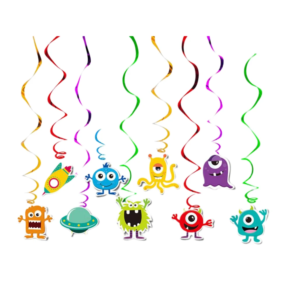 18 шт. спираль с монстрами для дня рождения висячий потолочный кулон спиральные