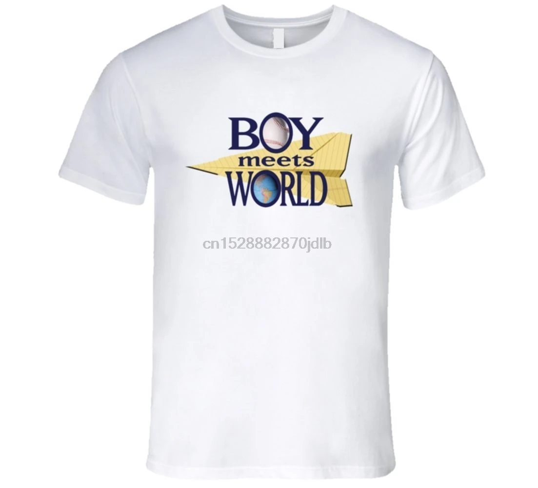 Мужская белая футболка с принтом BOY MEETS WORLD tv крутая Повседневная надписью pride