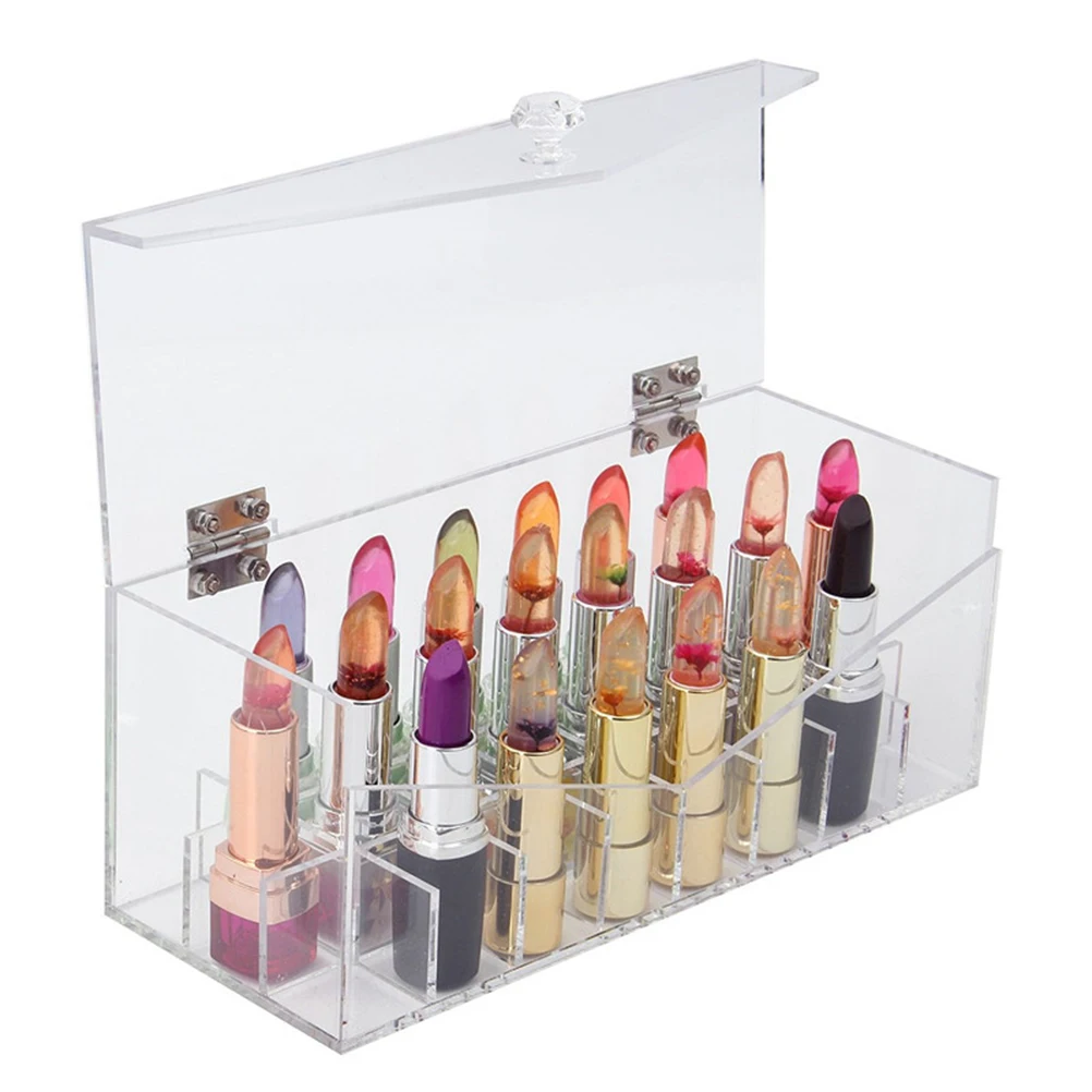 

23x9.5x10cm Jewelry Storage Box Makeup Cosmetics Transparent Perfume Lipstick Organizer Case