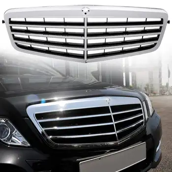

Chrome Black Front Bumper Upper Hood Mesh Grill Fits For Mercedes-Benz E Class W212 2009 2010 2011 2012 2013