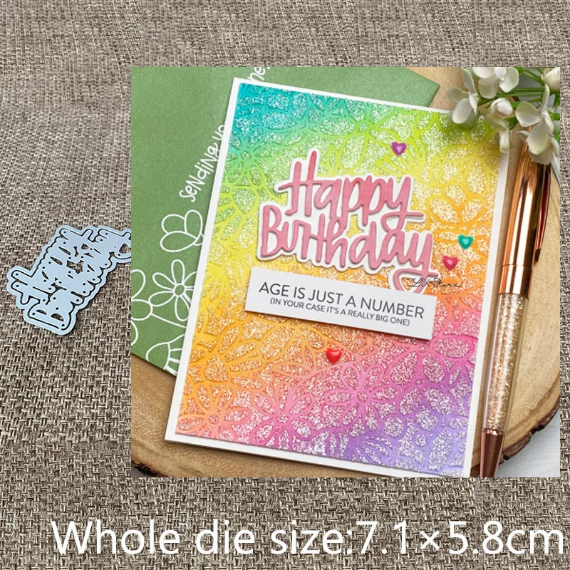 Molde Plantilla de Metal para manualidades, troqueles de corte, decoración de feliz cumpleaños, recortes de recortes, tarjeta de papel para álbum, grabado artesanal