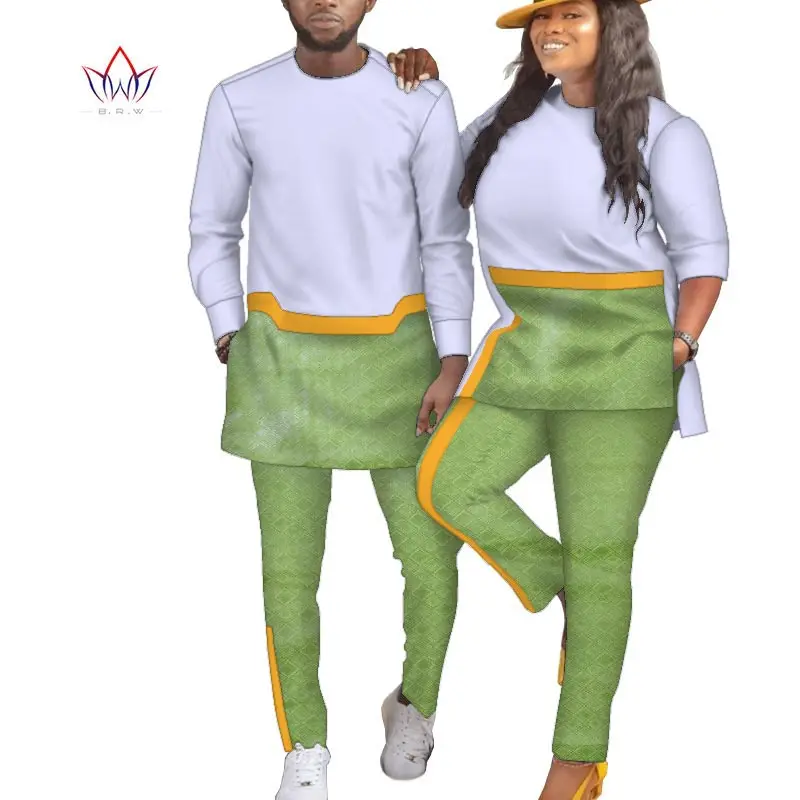 

Африканская парная Одинаковая одежда, 2 предмета, наряды для влюбленных пар, принт Дашики базин, роскошная стандартная одежда WYQ791