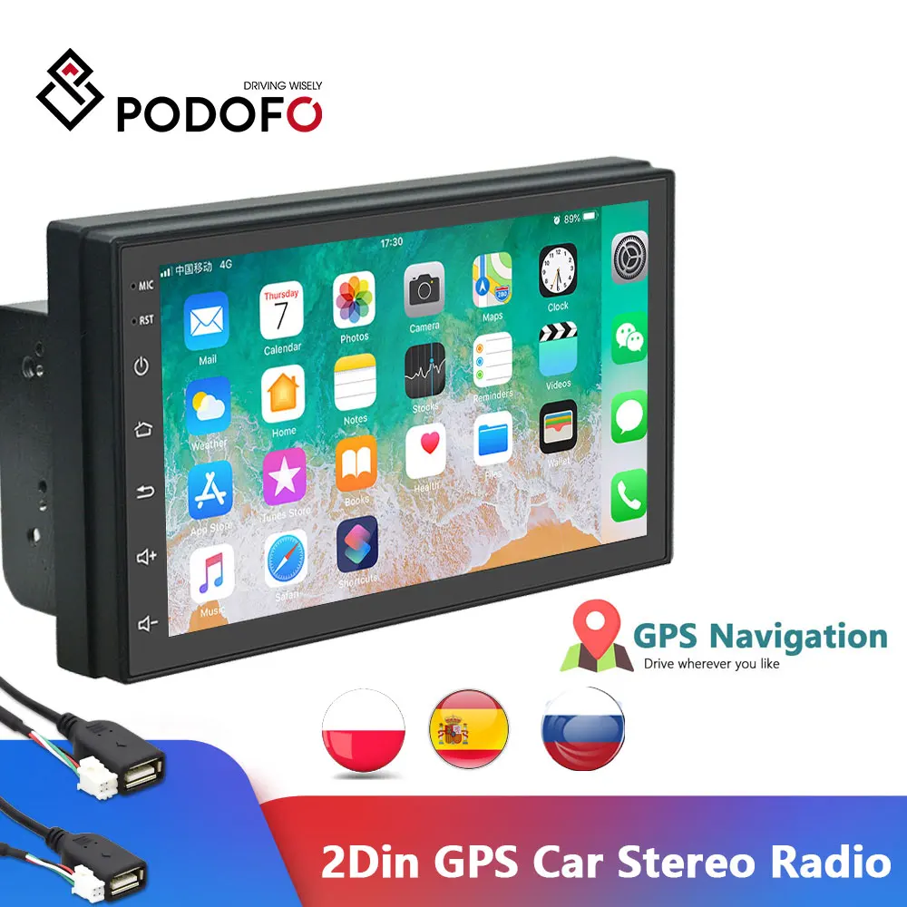 Автомагнитола Podofo 2 Din универсальный мультимедийный видеоплеер на платформе Android