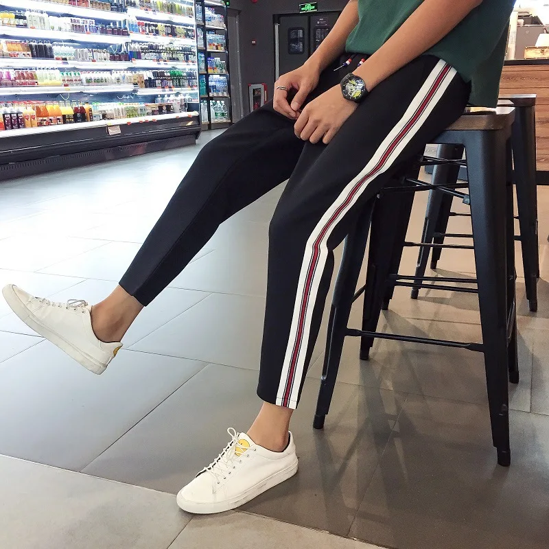 

MEN'S Pants Japanese Style Trend 2018 New Style Spring Skinny Pants Sports Teenager Micro Elastic Harem Pants Tight Type