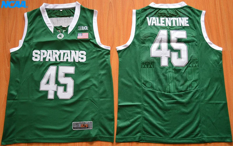 Новое поступление, высокое качество, NCAA Spartans Denzel Valentine#45 футболка колледжа, ограниченная серия, спортивная майка, S-XXXL