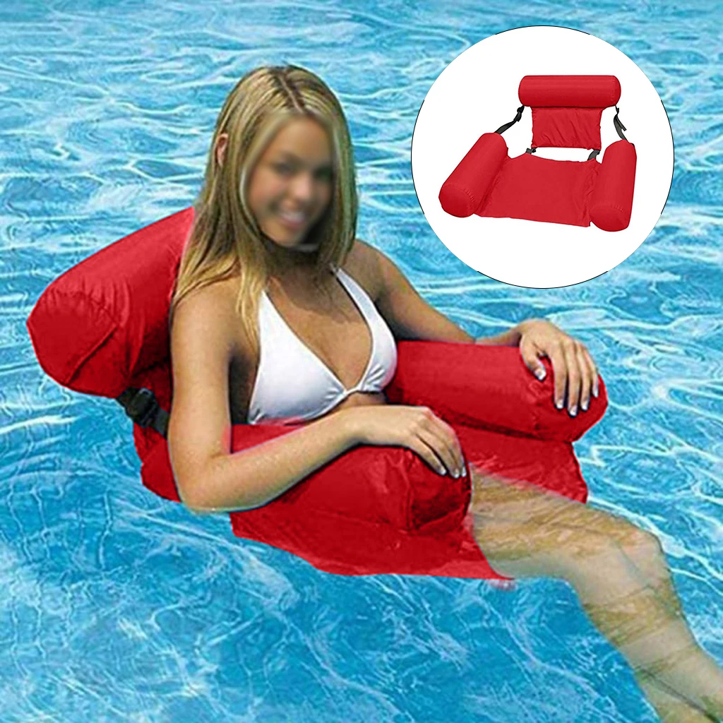 PVC Summer Inflatable Folding Floating Row Swimming Pool Water Hammock Air Mattresses Bed Beach Water Sports Lounger Chair Mat