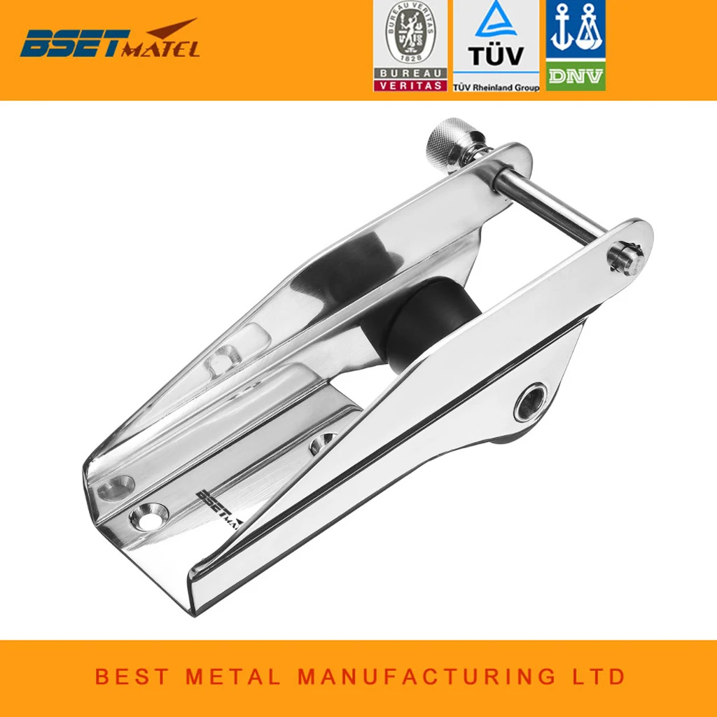 

Stainless Steel 316 Heavy Bow Anchor Roller Fixed Anchor Fairlead Marine Boat Docking Nylon Roller Spring Loaded Pin Prevent