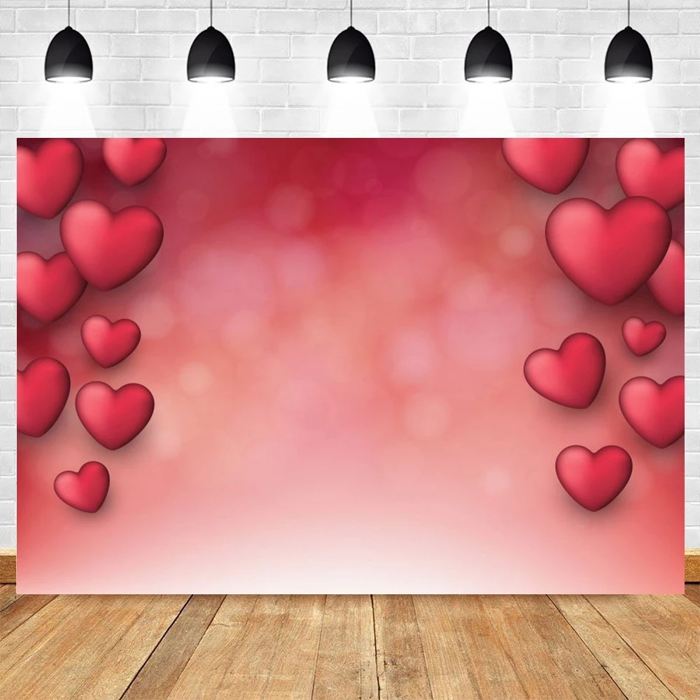 

Valentine's Day Background Love Heart Red Bokeh Glitter Vinyl Photography Backdrop Photophone Wedding Photocall Photophone Prop