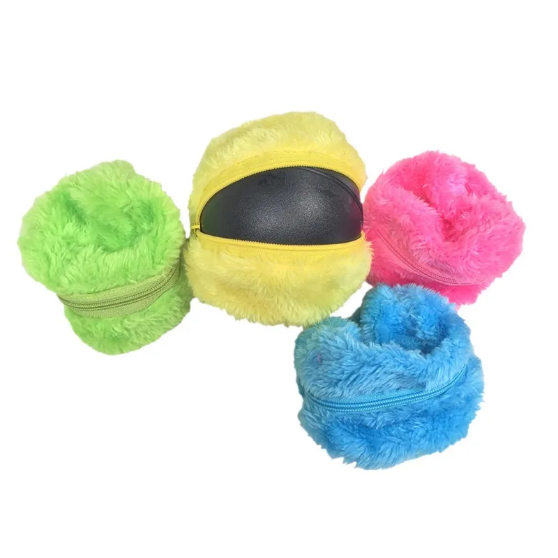 

Pet plush chew toy automatic ball floor cleaning toys pets cat automatic vacuum cleaner pets plush dust removal toy bag set