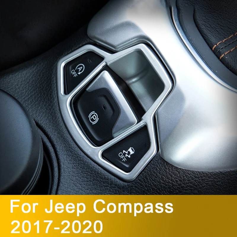 

Тормозная док-станция, накладка на центральную консоль, комплект для формования ободка, Стайлинг автомобиля для Jeep Compass 2017 2018 2019 2020, аксессуары