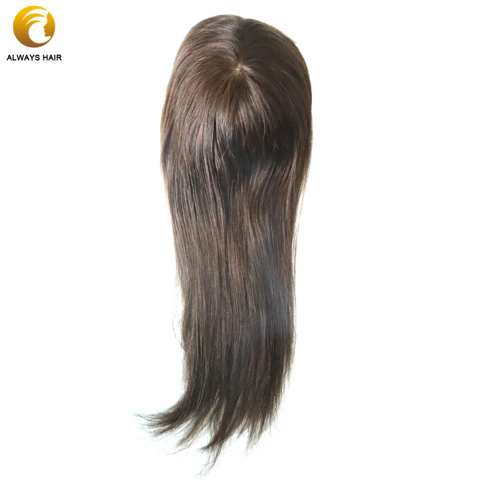 TP27 1" сетка основа волосы Топпер человеческие волосы с шелковой верхней частью 120% плотность натуральный прямой парик Топпер шиньоны
