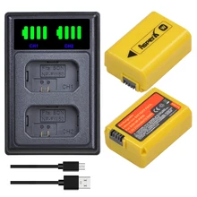 for Sony Alpha a6000 a6500 a6300 a5000 a3000 NEX-3 a7R 2160mAh NP-FW50 NP FW50 Camera Battery Bateria + LED USB Dual Charger
