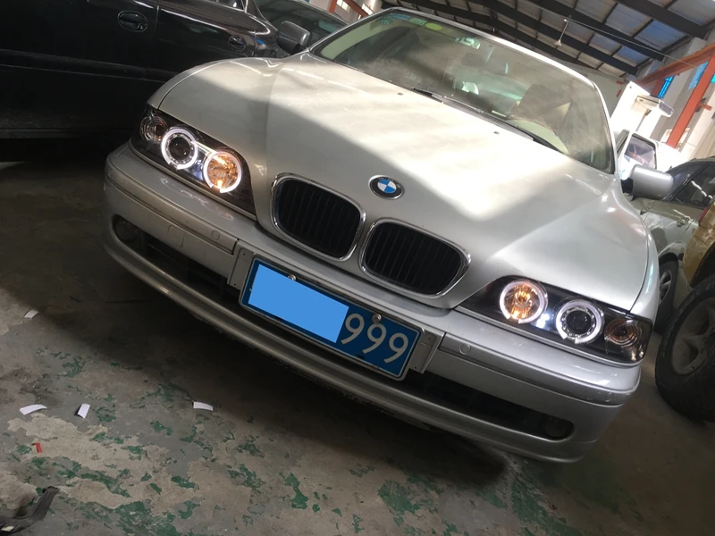 Автомобильная фара для BMW E39 фара 520i 525i 528i 530i светодиодный фонарь 1995-2003 лет с ангельскими глазами H7 ксеноновая лампа