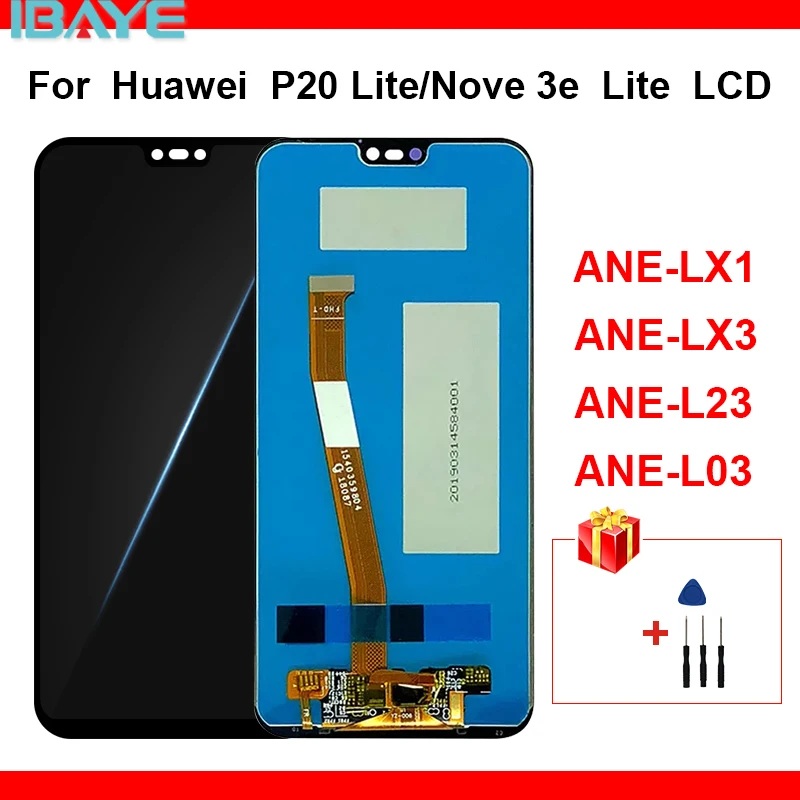 Дисплей для huawei P20 Lite ЖК дисплей сенсорный экран дигитайзер Замена P 20 lite/Nova 3E ANE LX3 5