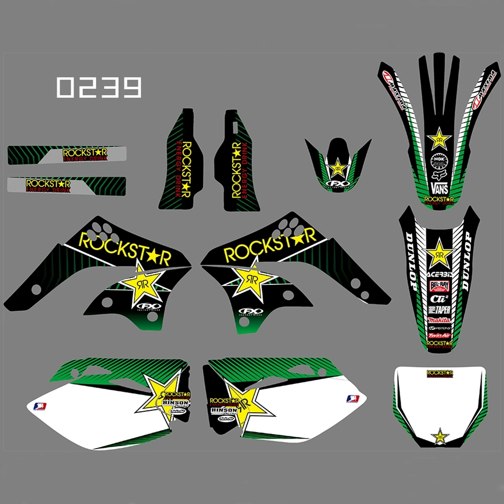 

For KAWASAKI KXF450 2006 2007 2008 Graphics Decals Stickers Custom Number Name 3M Full Motorycle Accessories