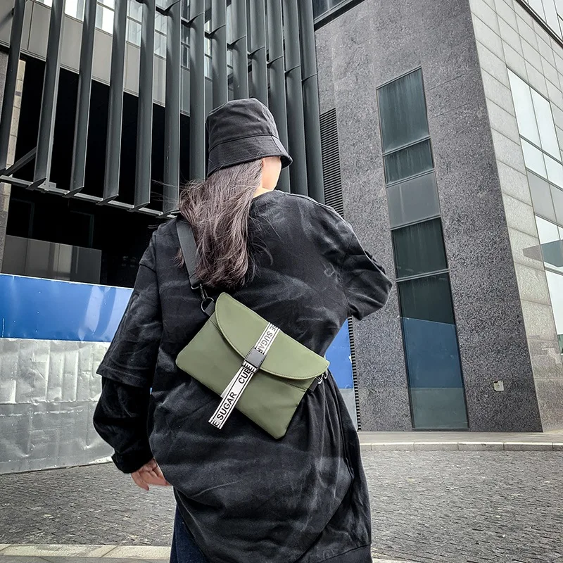 

Soil Cool Wind Men Crossbody Bag Function Workwear Small Shoulder Bag Women's Harajuku Hong Kong Style Street Hip Hop Sideways B
