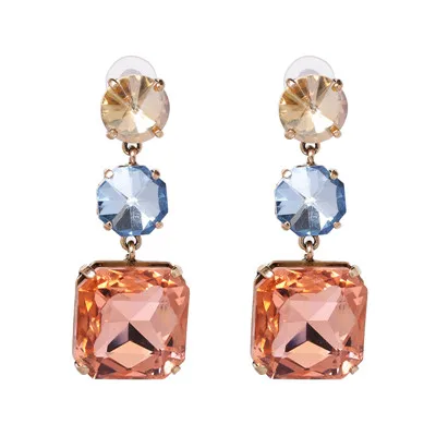 JURAN Hot Brand Bling Mixed Color Crystal Drop Earrings for Women Rhinestone Fashion Jewelry Bridal Party Wedding Earrings Gifts - Окраска металла: 51550-MT