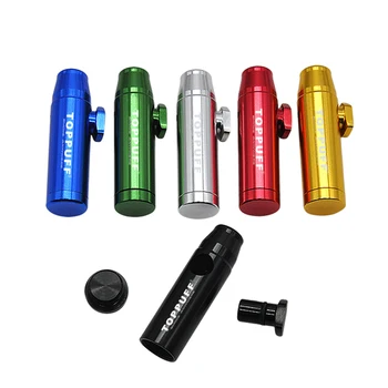 

TOPPUFF 1PC 19mmx53mmAluminun Sniffer Metal Flat/Point Sniffer Snorter Rocket Snuff Bullet Sniff Smoking Pipe Accessories