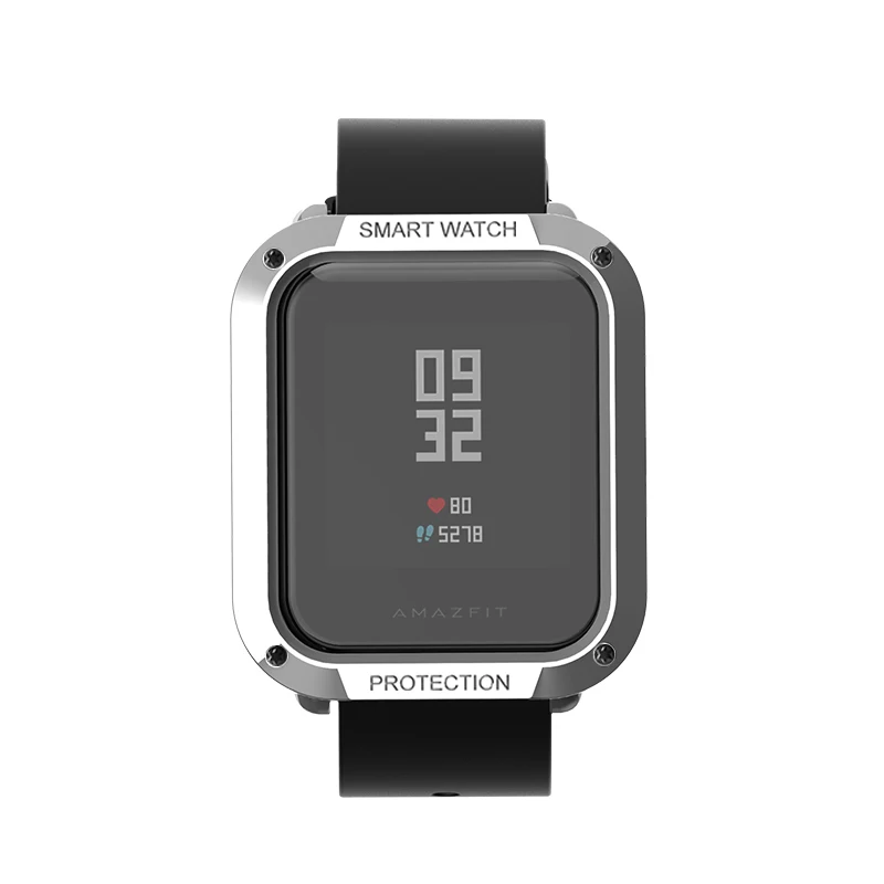 Защитный чехол для часов SIKAI PC для Xiaomi Amazfit Bip BIT PACE Lite Youth Watch Cover Shell для Huami Amazfit Bip Smartwatch - Цвет: Plating Silver