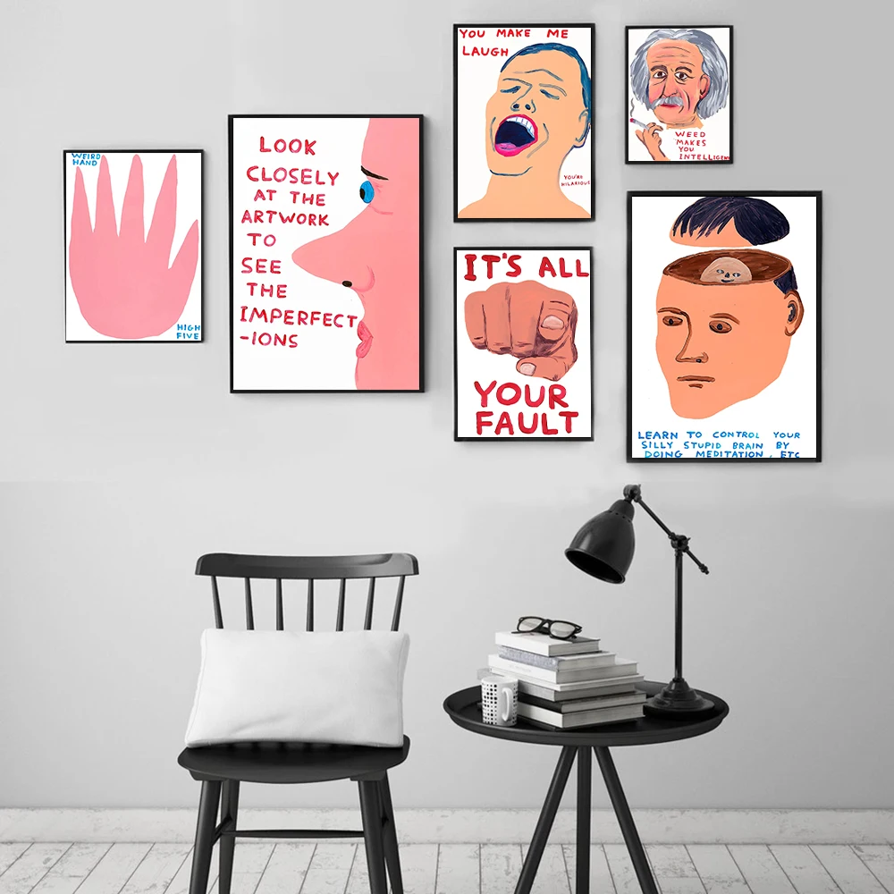 

Funny Gift Canvas Painting D.Shrigley Posters Contemporary Art Print Make Me Laugh Fashion Wall Art Pictures For Home Decoration