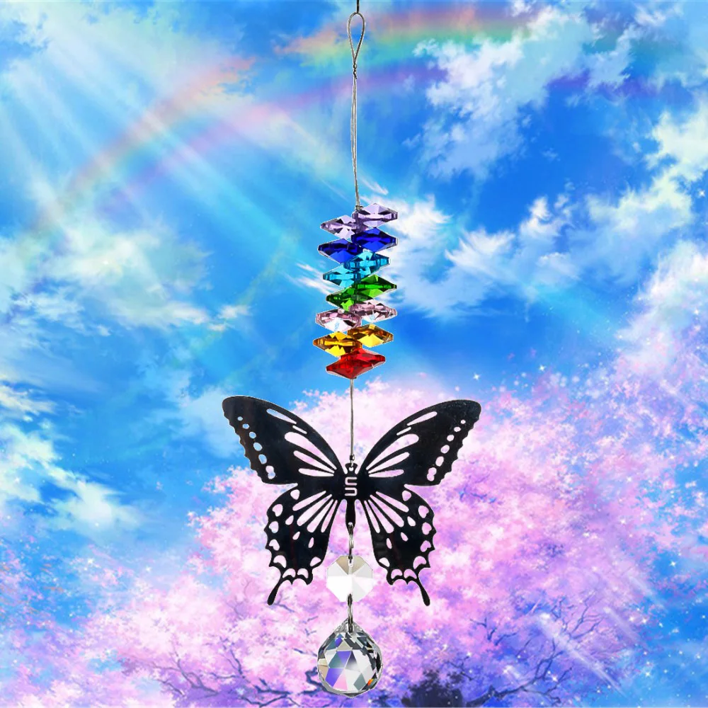 Бабочка хрустальный кулон освещение шар DIY автомобиль домашний Свадебный декор шарик занавеска