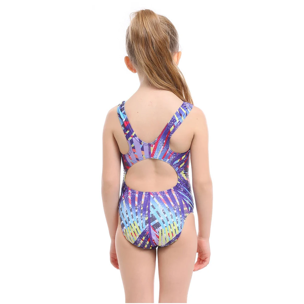 New Professional Girls One-piece Swimming Trunks With Crotch High quality Digital Print bathing Children suit Swimsuit