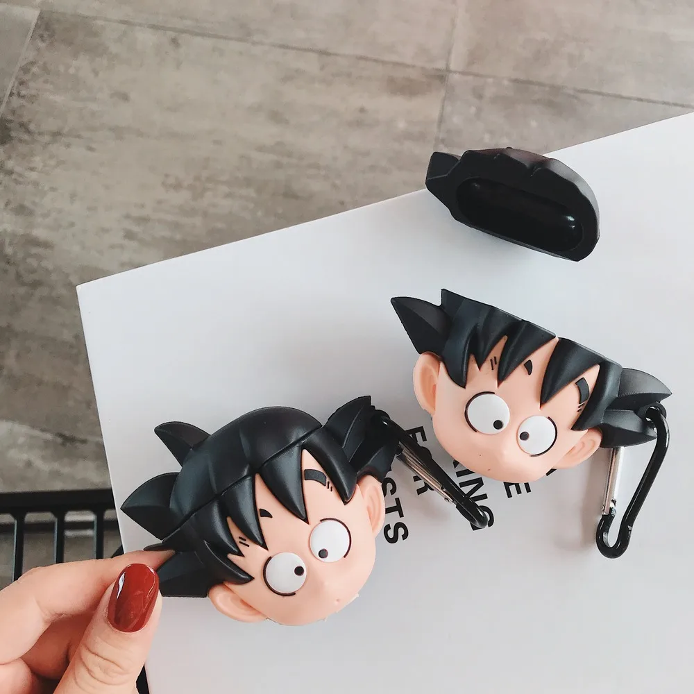 Аниме Dragon Ball Son Goku чехол для наушников Мягкий силиконовый чехол для AirPods 1 2 Bluetooth гарнитура зарядная коробка крутые чехлы с крюком