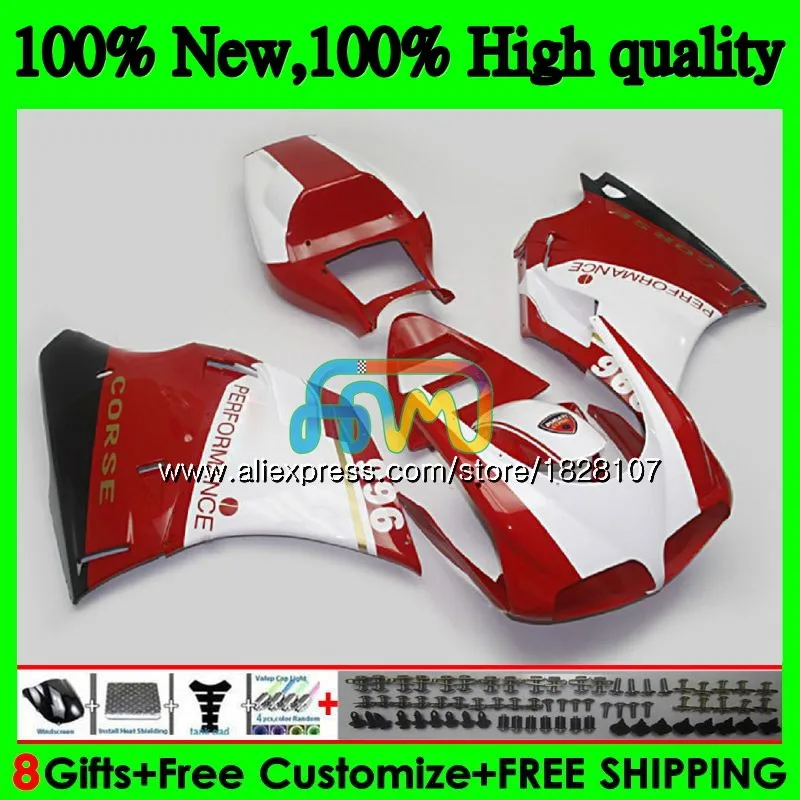 Красный белый черный 748 853 для поездок на мотоцикле DUCATI 916 996 94 95 96 97 98 99 02 71BS. 30 998 S R 1994 1995 1996 1997 1998 1999 00 2001 2002 обтекатель - Цвет: No. 1