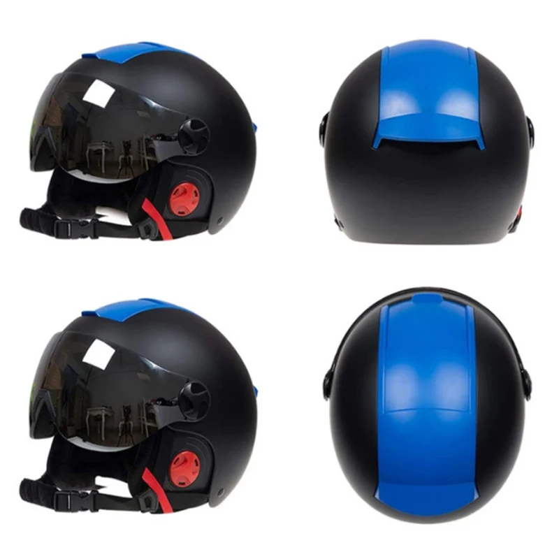 LOCLE CE Certification Skiing Helmet Men Women Ski Helmet Outdoor Sports Ski Snowboard/Skateboard Helmet ABS+PC+EPS 52-63cm - Цвет: Black Blue