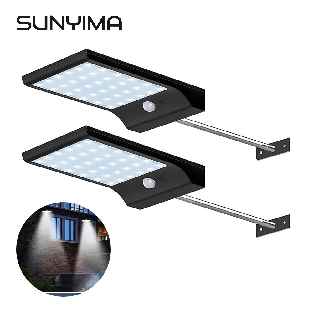 

SUNYIMA 36LED Solar Light Waterproof street Wall Lamp remote control Night for Outdoor Garden Patio spotlight Emergency Home