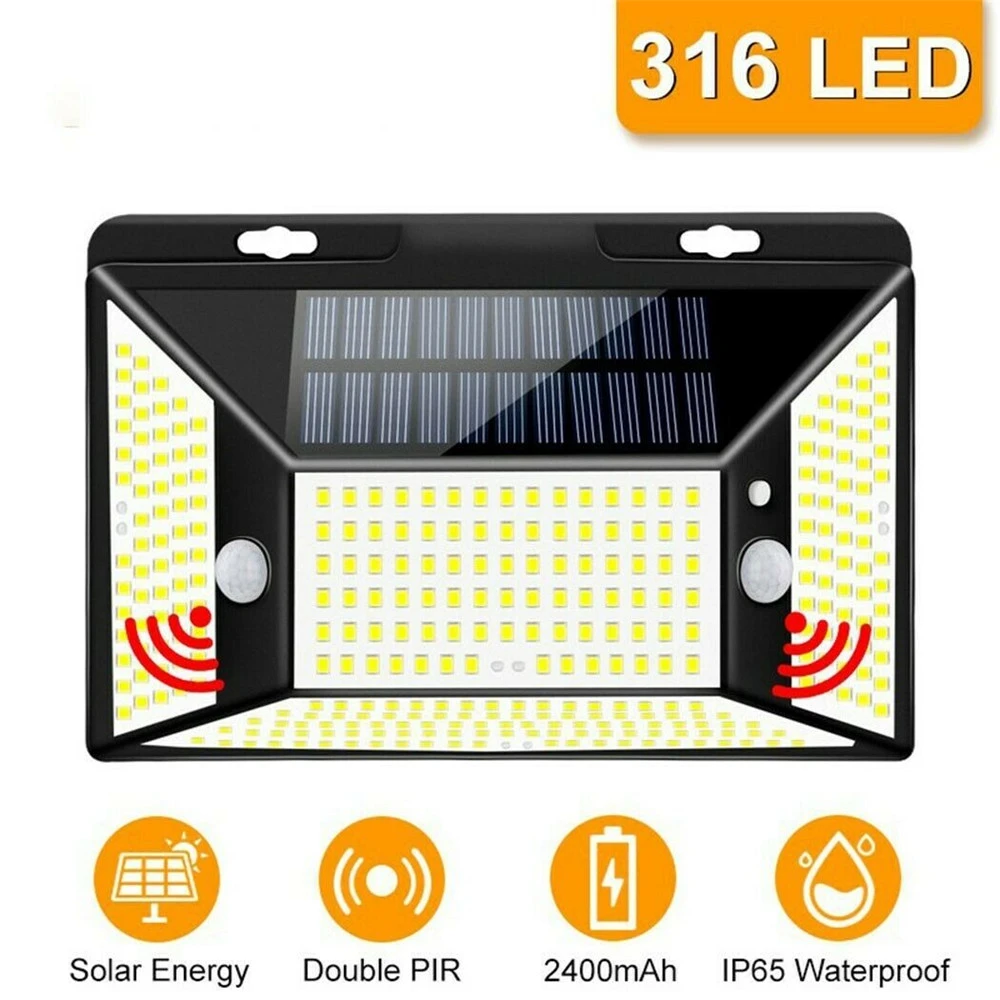 solar garden lights decorative 316 Led Solar Lamp Outdoor Solar Light 2835SMD PIR Motion Sensor Powered Sunlight Wall Lamp Waterproof Garden Lights Decoration solar security light