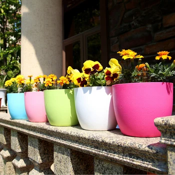 

Self-Watering Flower Pot Modern Decorative Planter Pot Home Office Desk Decoration with Water Level Indicator
