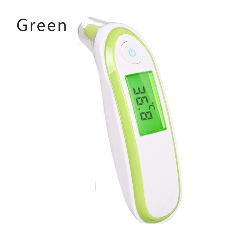 green CYSINCOS лоб ушной термометр цифровой медицинский инфракрасный термометр для детей и взрослых по Фаренгейту и конверти - Цвет: green