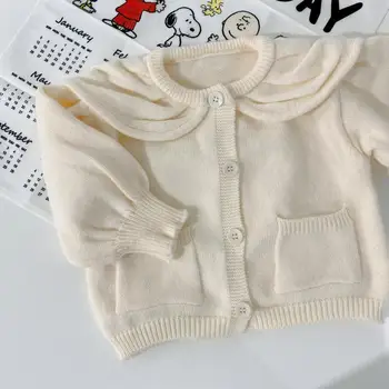 

Cute Princess Girls Autumn Long Sleeve Ruffles Single Breasted Tops Outerwear Knit Cardigan Coat Kids Baby Girls Sweater Jacket
