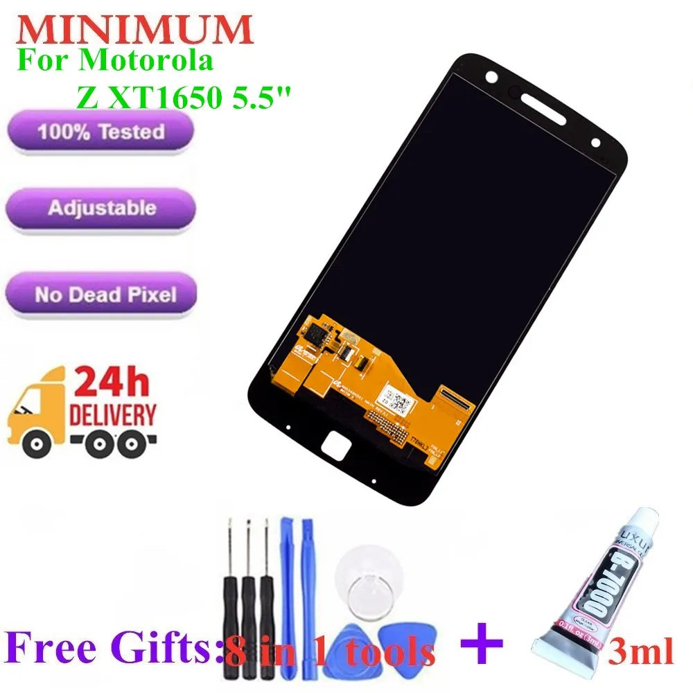 

For Motorola Z XT1650 5.5" AMOLED LCD Display Touch Screen Digitizer Assembly For Moto Z Droid XT1650-03 Replacement LCDs + Gift