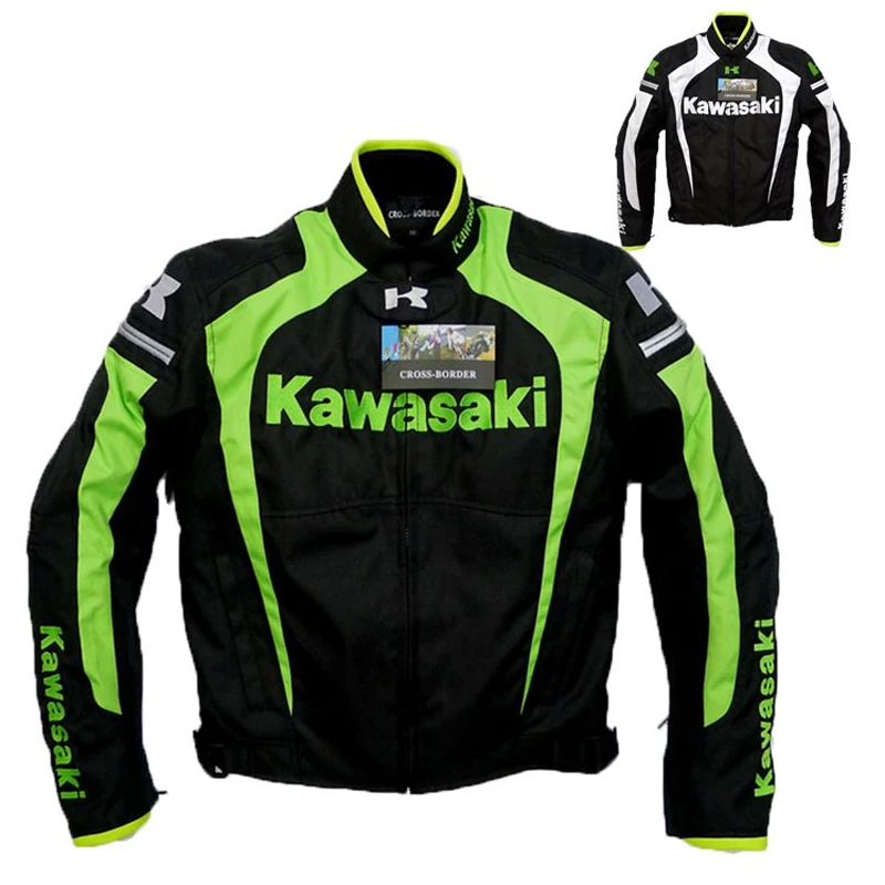 

Hot Motorcycle jacket For kawasaki racing Offroad riding Windproof warm jackets With protective gear and liner