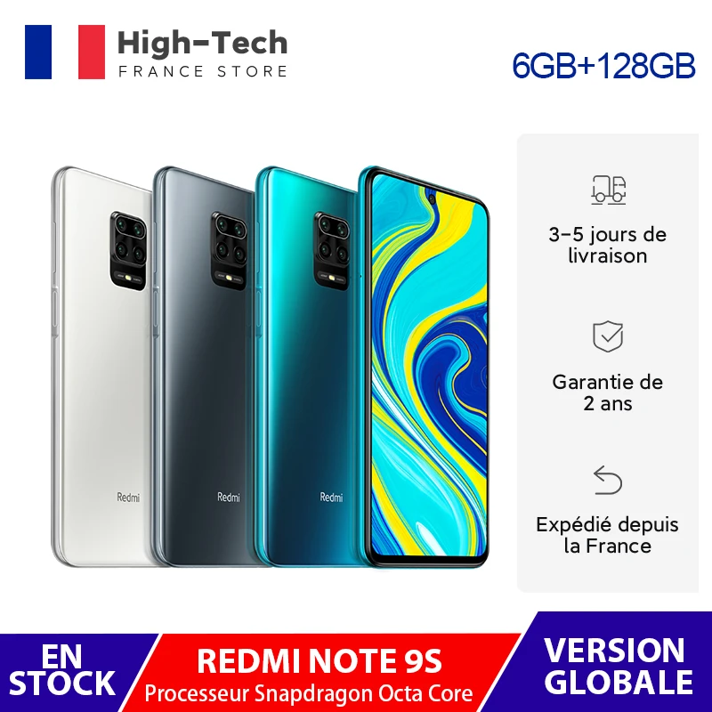 Global Version Xiaomi Redmi Note 9S 9 S 6GB 128GB Smartphone Snapdragon 720G Octa Core 48MP Quad Camera 6.67\