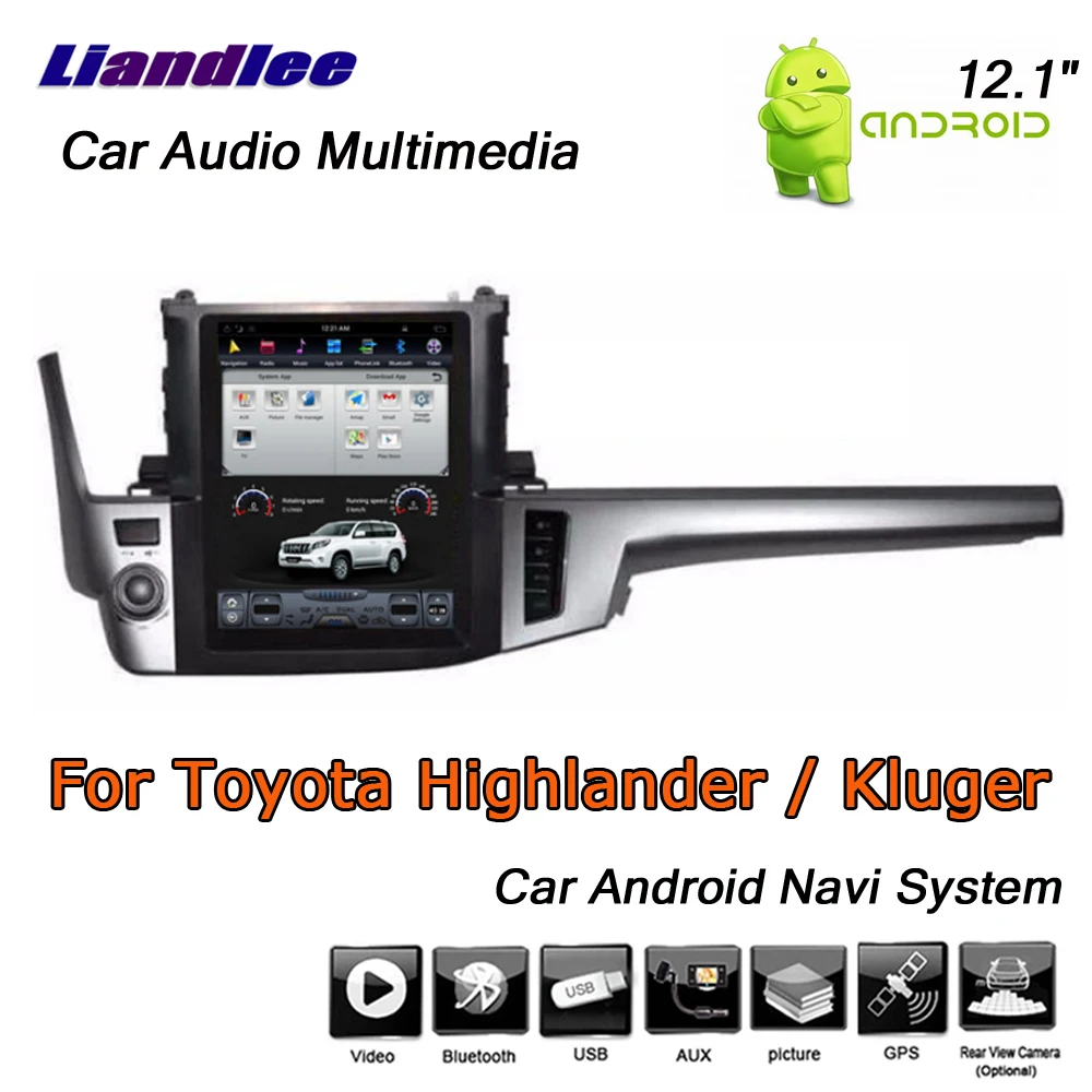 Автомобильная Мультимедийная стереосистема на Android 12 1 дюйма для Toyota Highlander/Kluger XU50